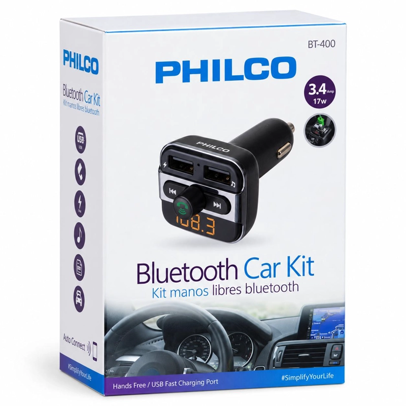 REPRODUCTOR DE MUSICA PARA AUTO - TRANSMISOR FM SMART BT400 - 5