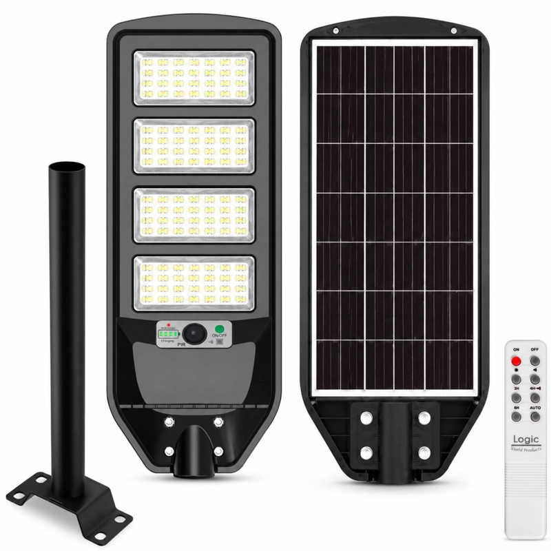 LUMINARIA SOLAR PUBLICA HIGH LIGHT LED CON SOPORTE 200W S-02 - 1