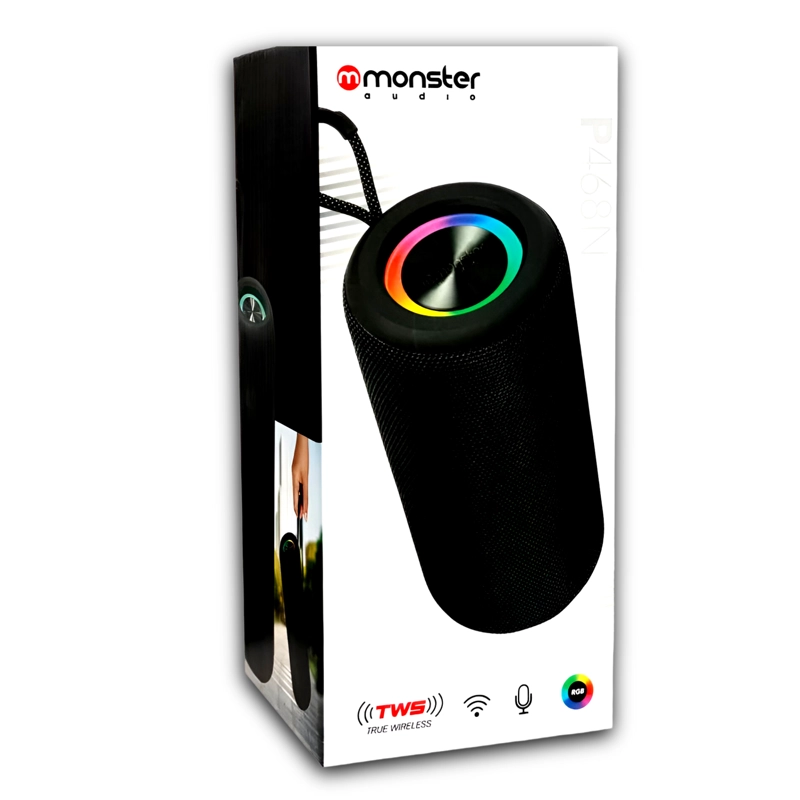PARLANTE BLUETOOTH TRUE WIRELESS RGB + RADIO FM P468N +10W - 9