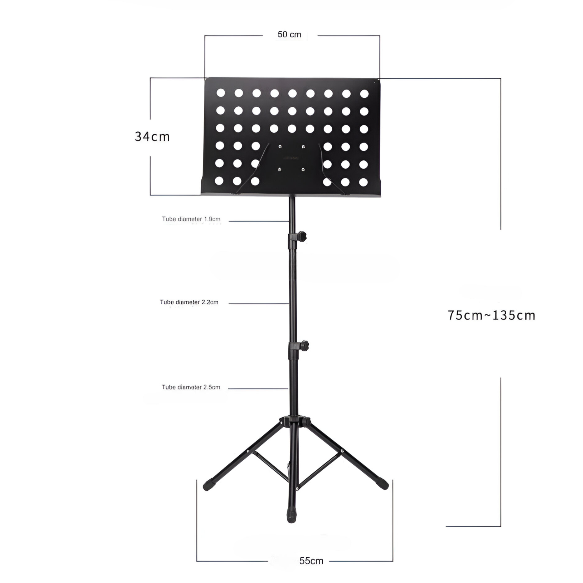 SOPORTE ATRIL DE PARTITURAS CON ALTURA AJUSTABLE DE ALUMINIO - 5