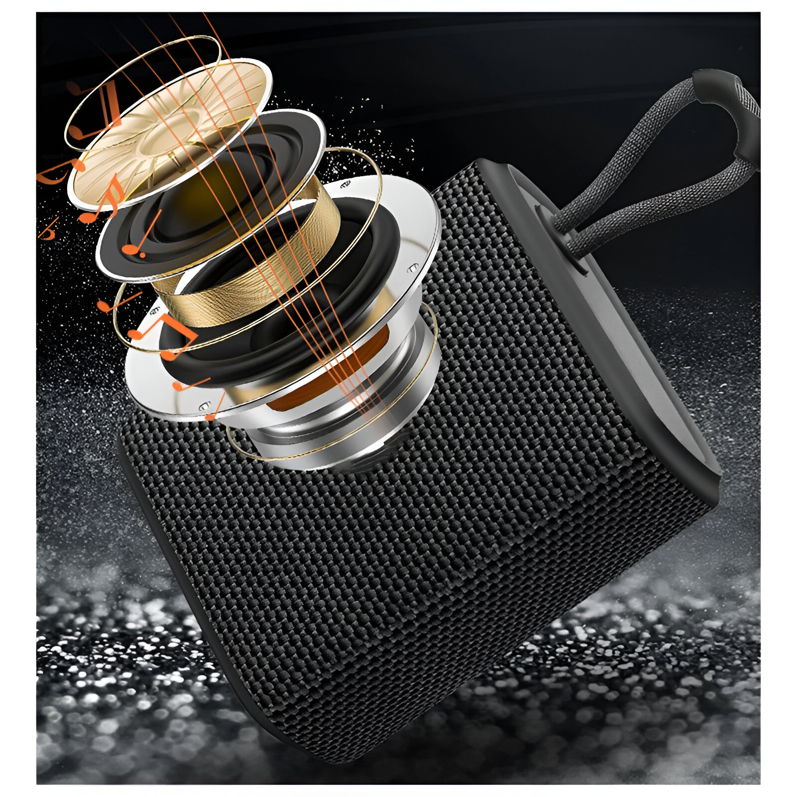 PARLANTE PORTATIL FIDDLER MINI PARTY BLUETOOTH 5 BLACK 3W - 3