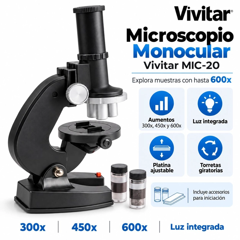 PACK TELESCOPIO MICROSCOPIO Y BINOCULARES VIVITAR - 6