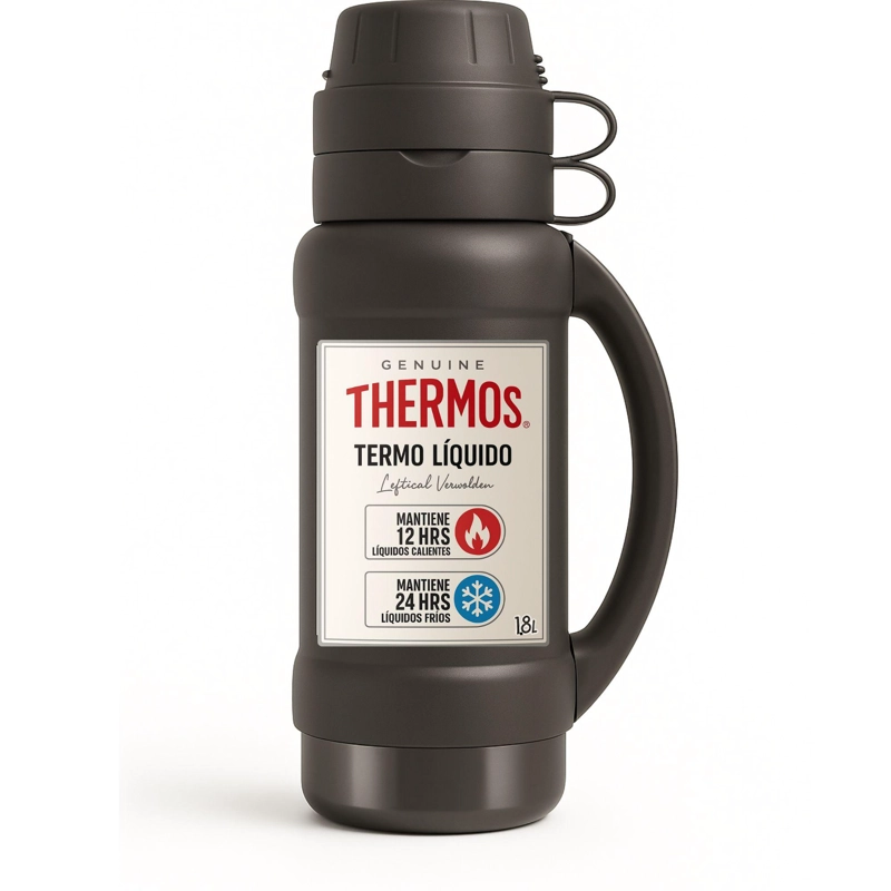 TERMO PARA LIQUIDOS 1.8 LITROS THERMOS 35-180-C8 BLACK - 1