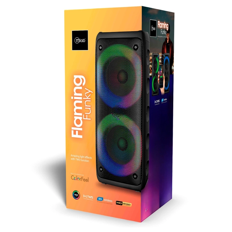 PARLANTE PORTATIL BLUETOOTH 5 TWS RGB FUNKY FLAMING 20 RMS - 8