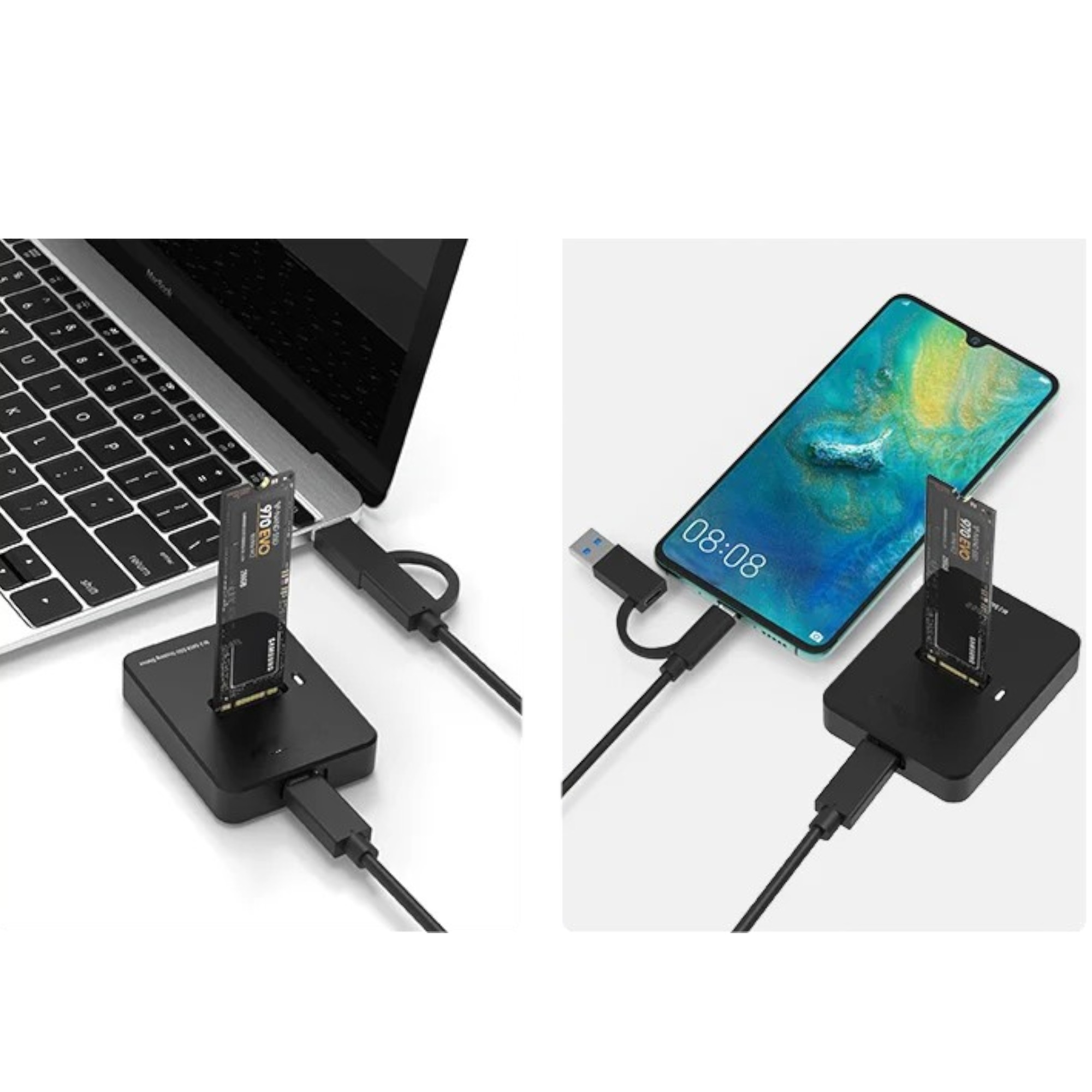 LECTOR DE DISCOS SSD M.2 DOCK STATION USB 3.0 + USB-C DCKM2 - 6