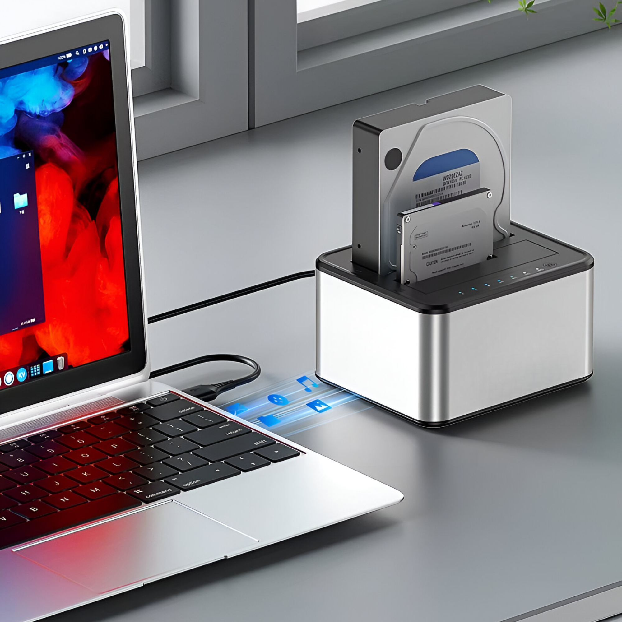 LECTOR DE DISCOS SATA USB 3.0 DOCKING STATION DUAL DCK250D - 7