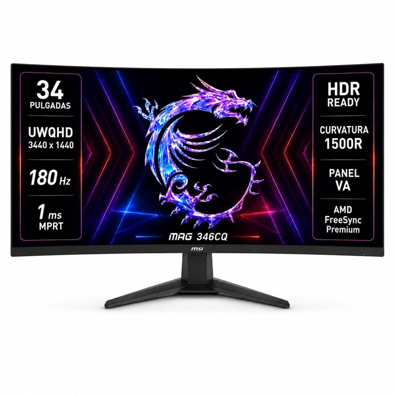 MONITOR GAMER MSI 34' CURVO 180HZ ULTRA FLAT 1MS 3440X1440PX - 1