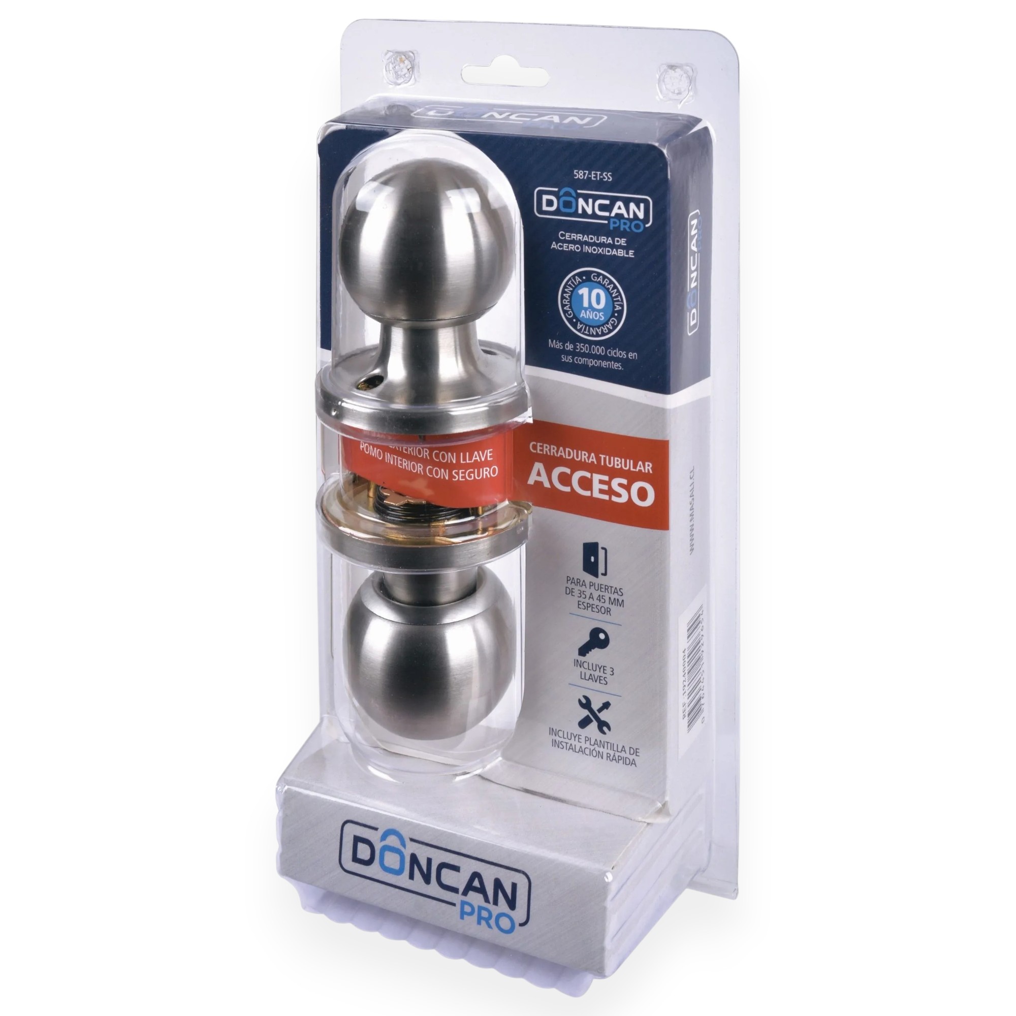 PACK DE 2 CERRADURAS DE ACCESO DONCAN PRO ACERO INOXIDABLE - 9