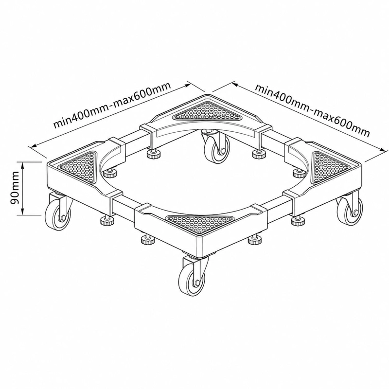 PLATAFORMA MOVIL CON RUEDAS PARA REFRIGERADORES & LAVADORAS - 6