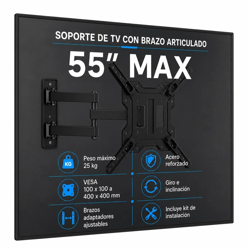 SOPORTE DE TV CON BRAZO ARTICULADO DE 32 A 55 REFORZADO DGX - 2