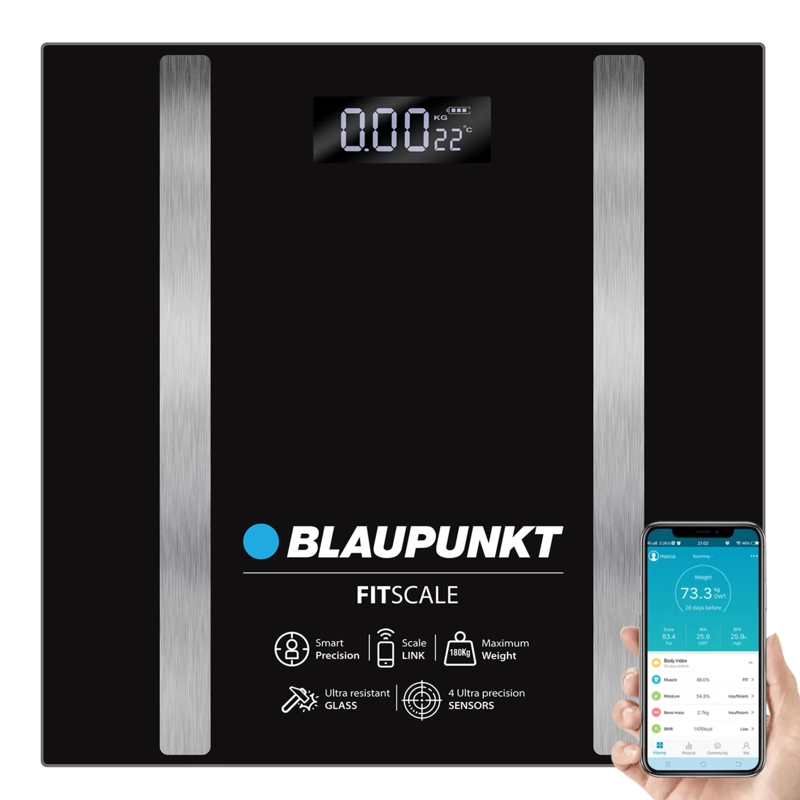 BALANZA DIGITAL CORPORAL  BLAUPUNKT SMART FIT SCALE 180K BK - 6