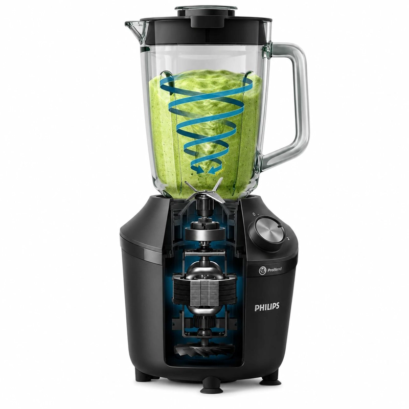 LICUADORA PHILIPS 600W CON JARRA DE VIDRIO PROBLEND HR2291 - 4