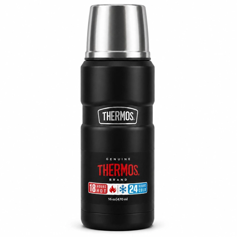TERMO PREMIUM THERMOS KING INOX SK2000 470ML 18H/24H BLACK - 1