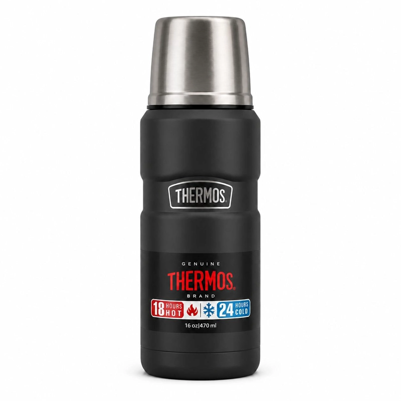 TERMO PREMIUM THERMOS KING INOX SK2000 470ML 18H/24H BLACK - 7