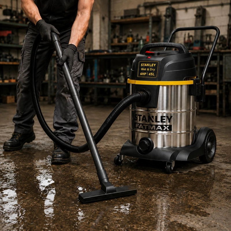 ASPIRADORA PROFESIONAL STANLEY WET & DRY 45L INOX LINE 1200W - 8