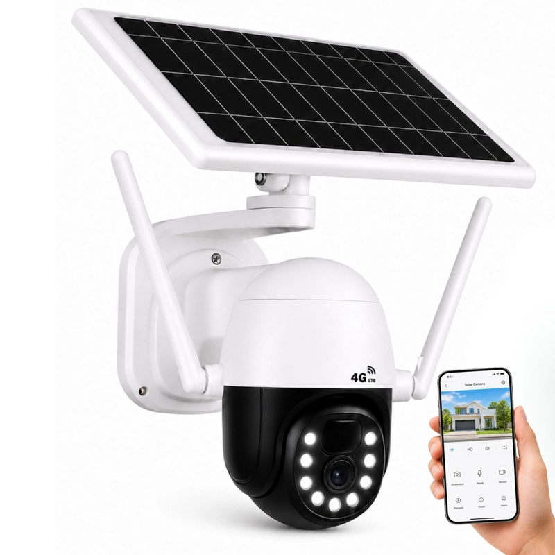 CAMARA DE SEGURIDAD SOLAR AUTONOMA ROBOTICA 360° 4G LTE  3MP - 1