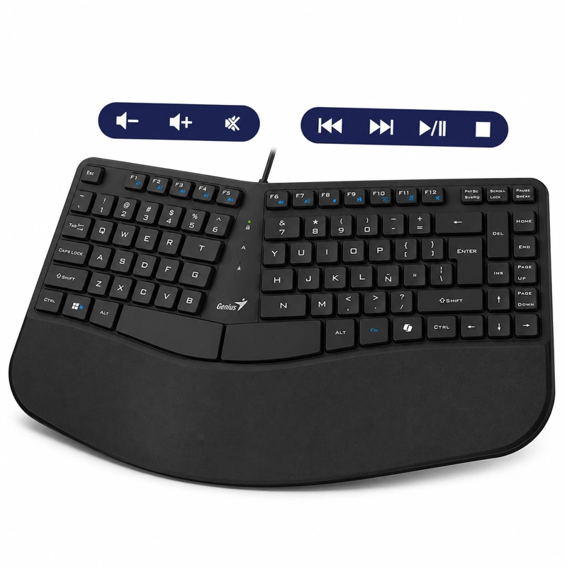 TECLADO ERGONOMICO CON APOYA MUÑECAS ENTERPRISE COPILOT AI - 6