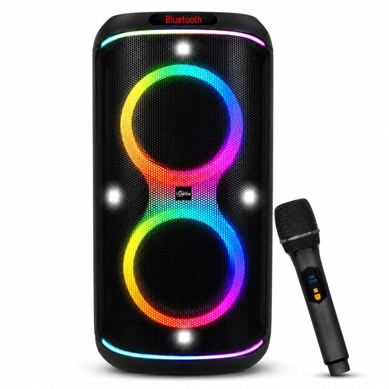 PARLANTE KARAOKE 6' FLAMING PARTY BASS BLACK MICWIRELESS 45W - 1