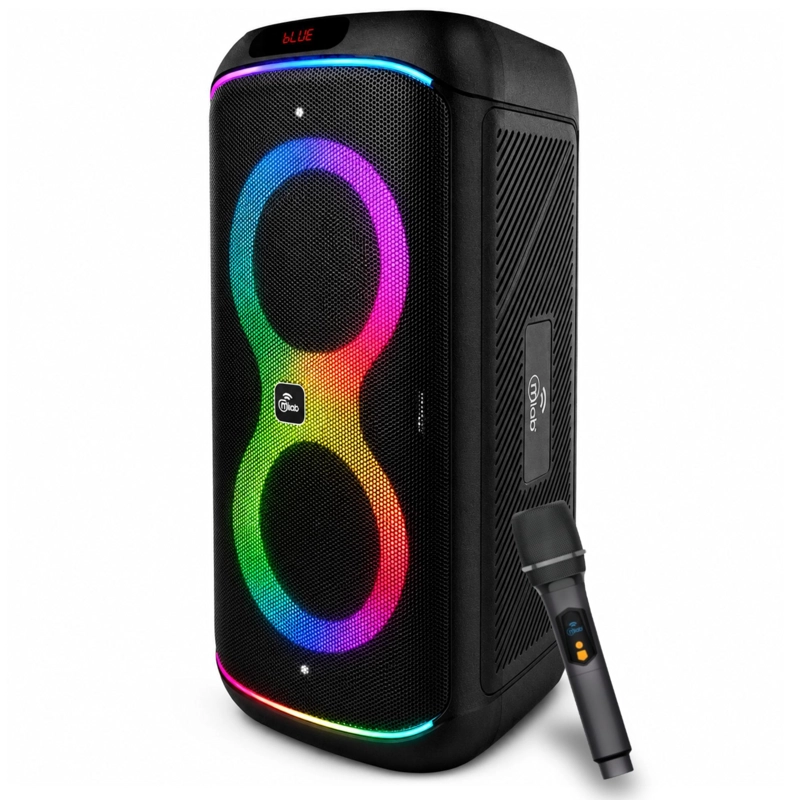 PARLANTE KARAOKE 6' FLAMING PARTY BASS BLACK MICWIRELESS 45W - 2
