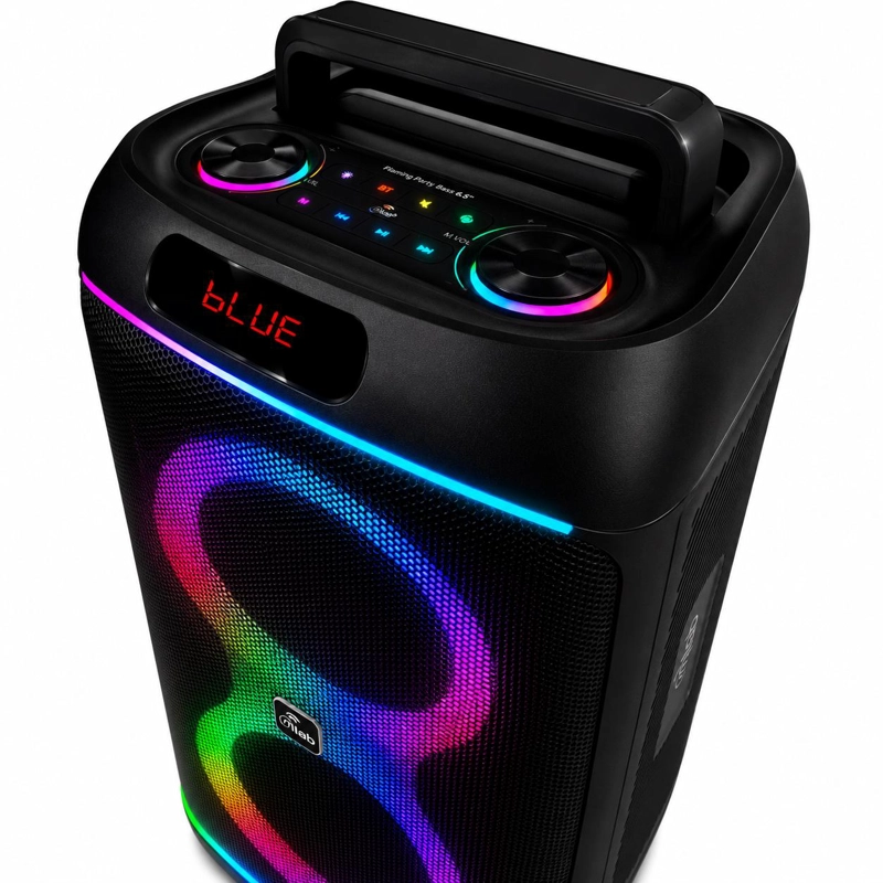 PARLANTE KARAOKE 6' FLAMING PARTY BASS BLACK MICWIRELESS 45W - 4