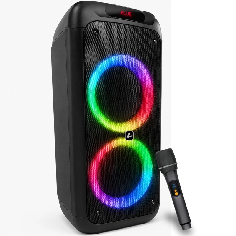 PARLANTE KARAOKE 10' FLAMING POWERBASS MICWIRELESS 75W BLACK - 1