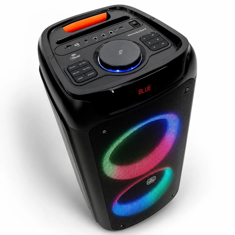 PARLANTE KARAOKE 10' FLAMING POWERBASS MICWIRELESS 75W BLACK - 3