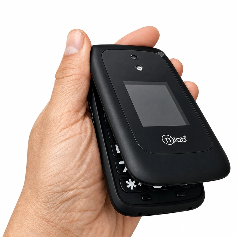 TELE FONO SENIOR ADULTO MAYOR 4G ALMEJA CON BASE DE  CARGA INALAMBRICA - NEGRO - 9