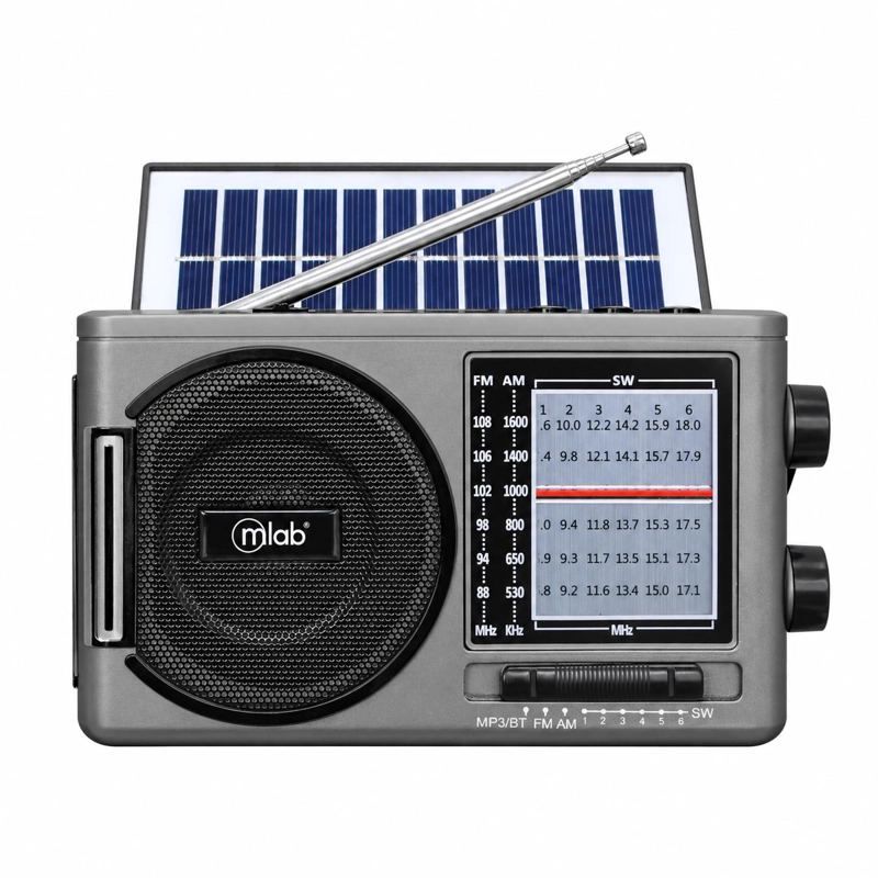 RADIO SOLAR RECARGABLE AM FM/ SW/ TF/ USB/ BT RETRO SUNSHINE - 1