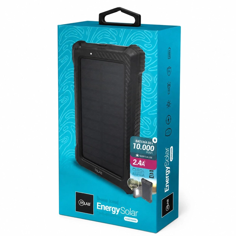 POWERBANK SOLAR OUTDOOR MULTIPUERTOS 10000MAH CARGA RAPIDA - 8