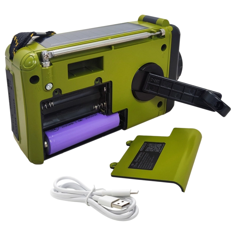 RADIO DE EMERGENCIA SOLAR RECARGABLE + DINAMO AM/ FM/ SW/ BT GREEN EDITION - 7