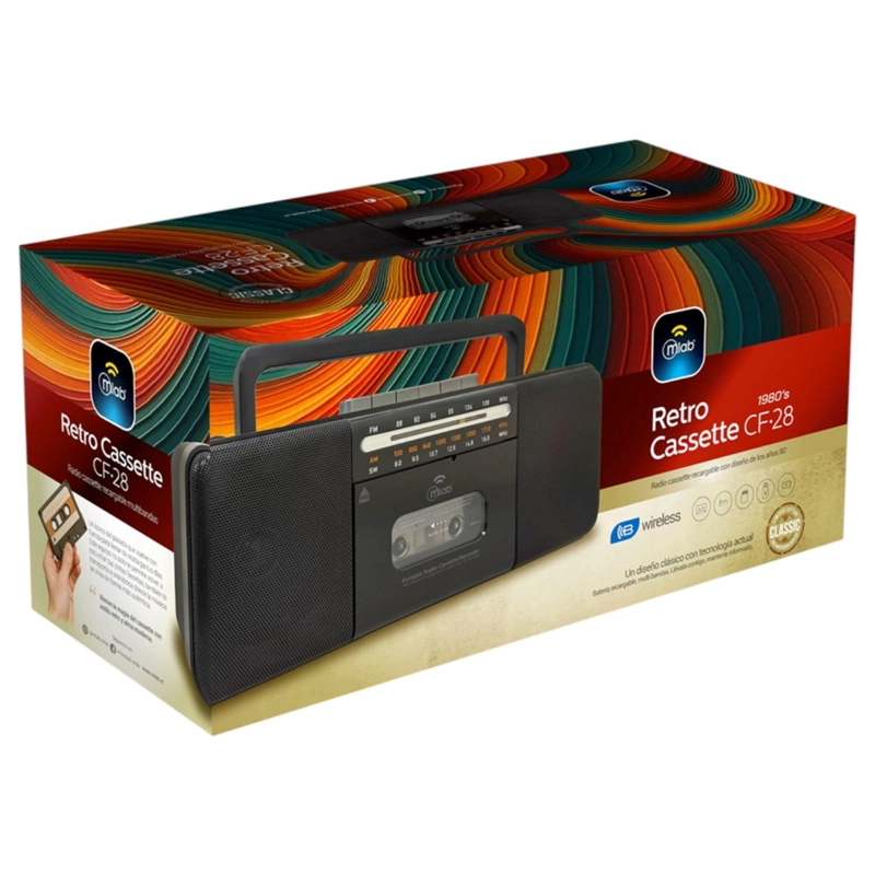 RADIO AM/ FM/ BT/ MP3/ BLUETOOTH  CON CASSETTE CF-28  OLD TIME 1980'S - 7