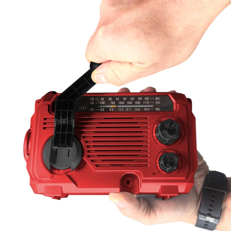 RADIO DE EMERGENCIA SOLAR RECARGABLE + DINAMO AM/ FM/ SW/ BT RED EDITION - 2