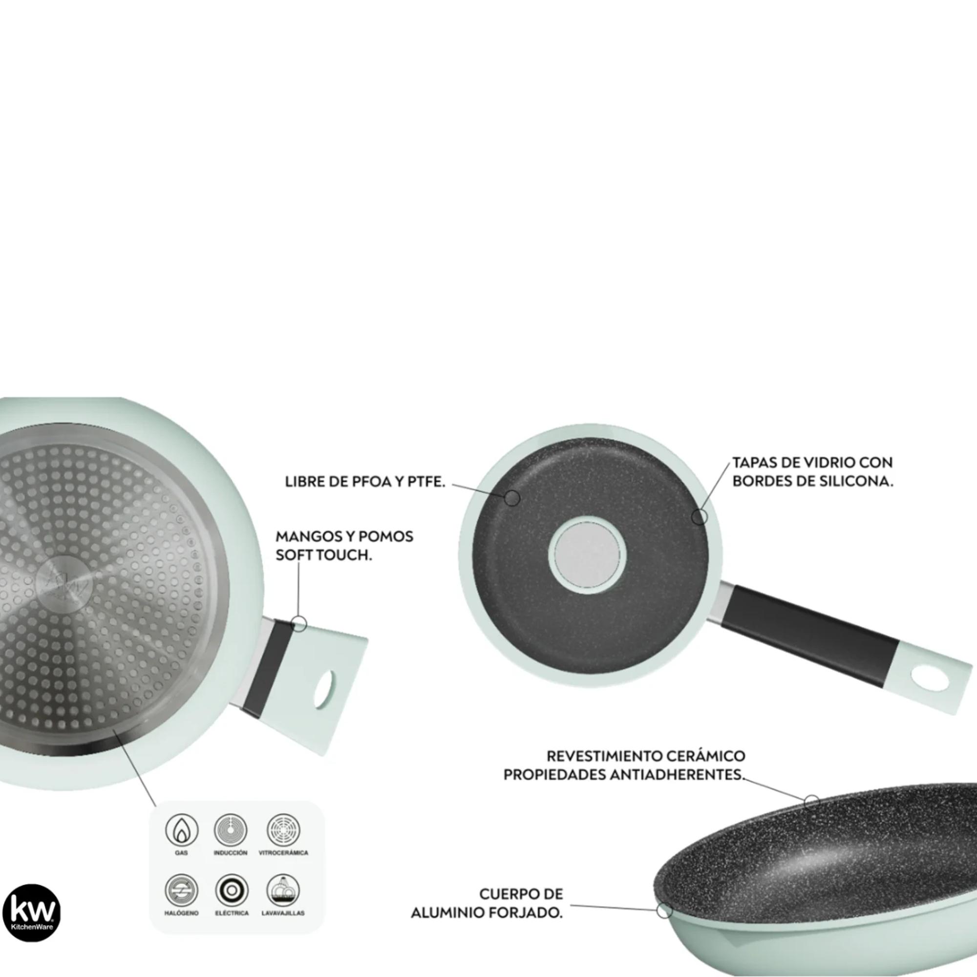 PACK BATERIA DE COCINA PROFESIONAL KW FORGED ALUMINUM MINT - 7