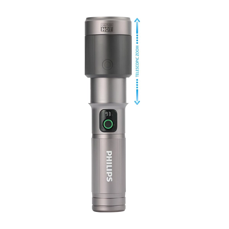 LINTERNA LED 60W HIGH POWER ZOOM ALUMINIUM USB-C RECARGABLE - 4