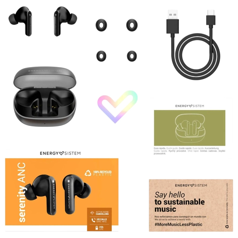 AUDIFONOS ENERGY SISTEM SERENITY + ANC BLACK 25HRS AUTONOMIA - 8