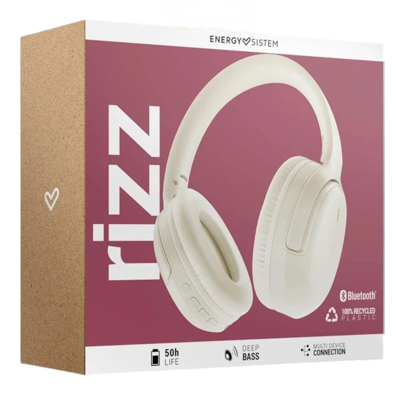 AUDIFONOS BLUETOOTH ENERGY SISTEM RIZZ FOLD CREAM DEEP BASS 50HRS - 5
