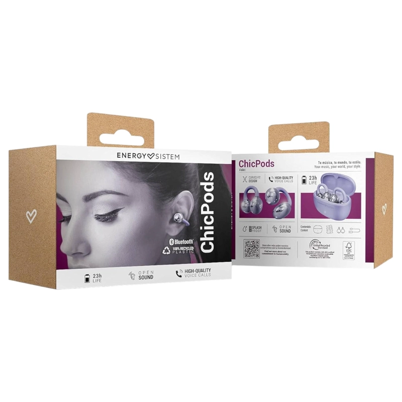 AUDIFONOS BLUETOOTH ENERGY SISTEM CHICPODS VIOLET ANC +23HRS - 4
