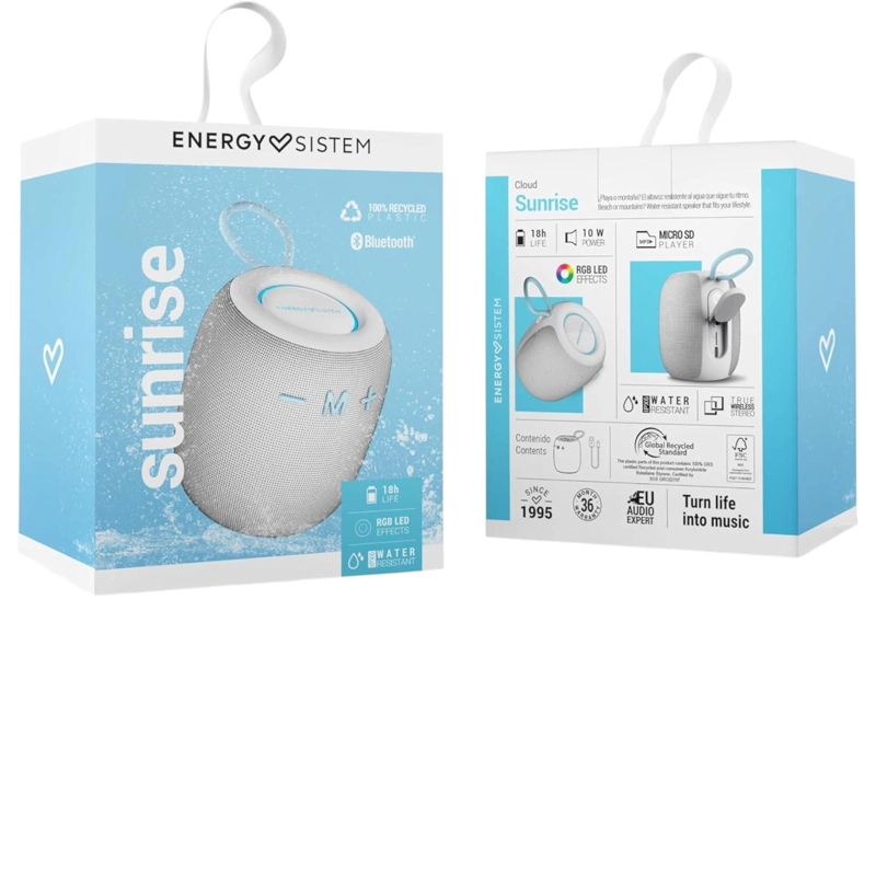 PARLANTE BLUETOOTH ENERGY SISTEM SUNRISE GRAY IPX6/10W/ 18HR - 5