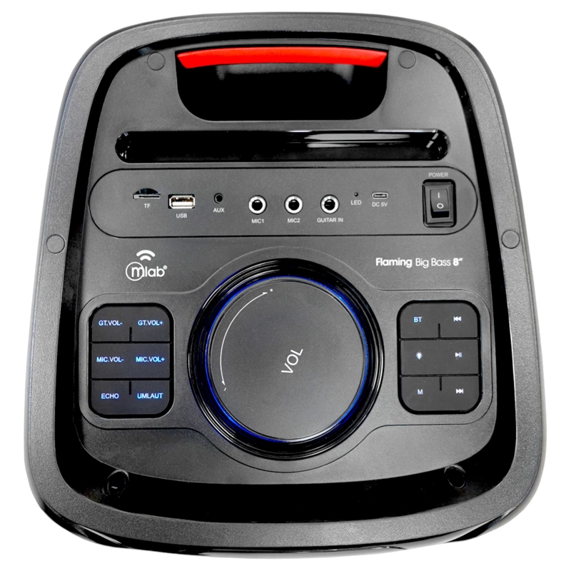 PARLANTE KARAOKE FLAMING BIG BASS DUAL 8' MICWIRELESS 60WRMS - 4
