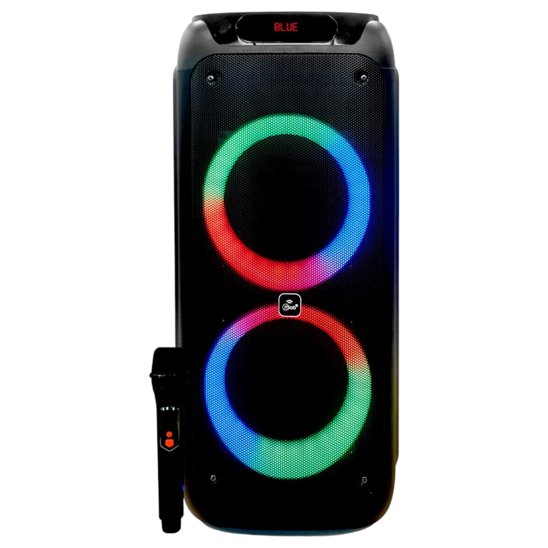 PARLANTE KARAOKE FLAMING BIG BASS DUAL 8' MICWIRELESS 60WRMS - 7
