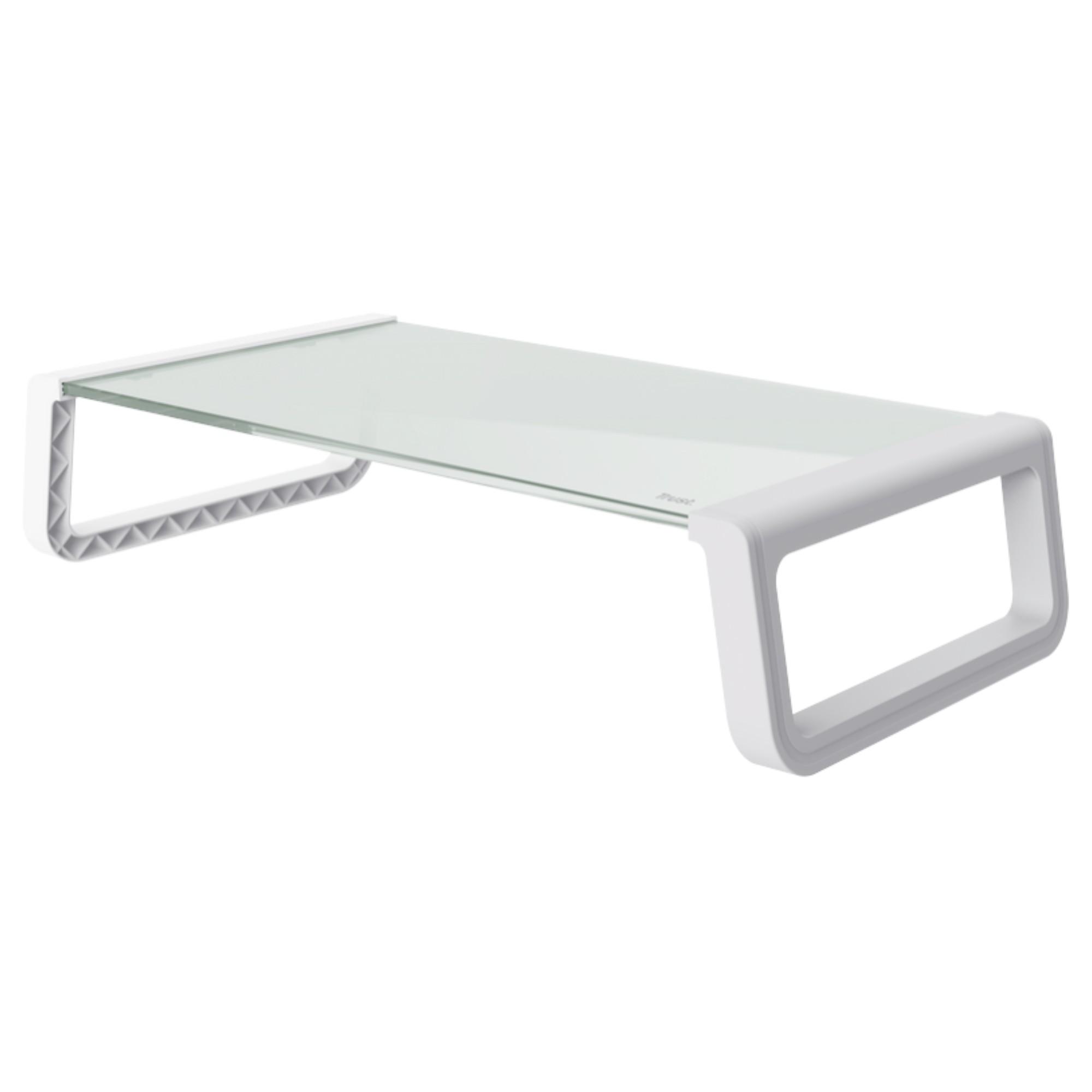 SOPORTE DE MONITOR TRUST MONTA PREMIUM TEMPERED GLASS WHITE - 2