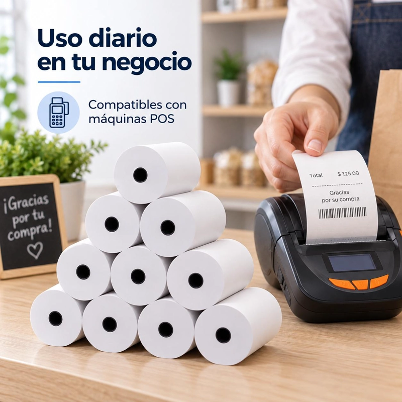 PACK DE 10 ROLLOS TE RMICOS 57MMX30MM ESTANDAR MAQUINAS POS - 6