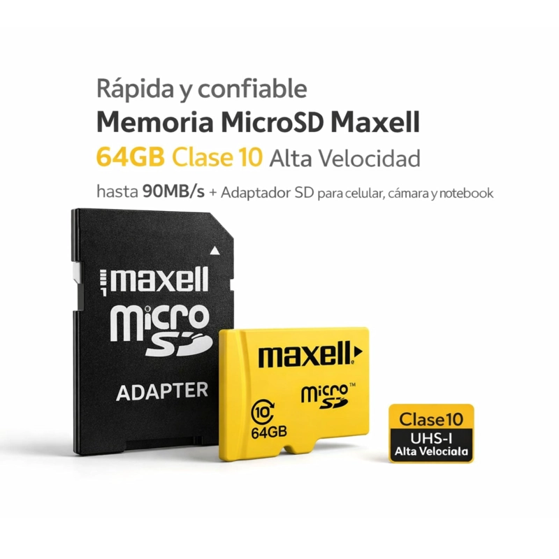 MEMORIA MICROSD MAXELL 64GB CLASE 10 HIGH SPEED UHS-1 - 3