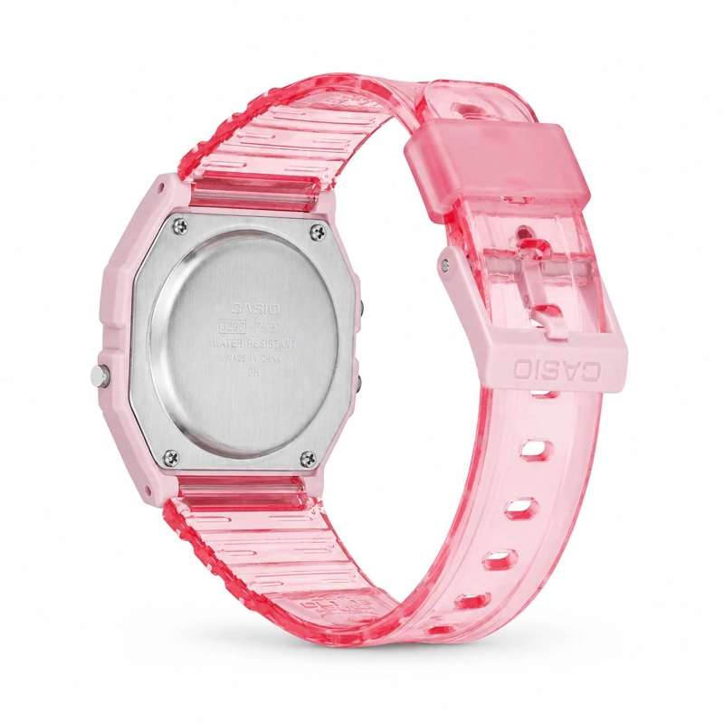 RELOJ DIGITAL CASIO FEMENINO ROSADO F-91WS-4DF - 2