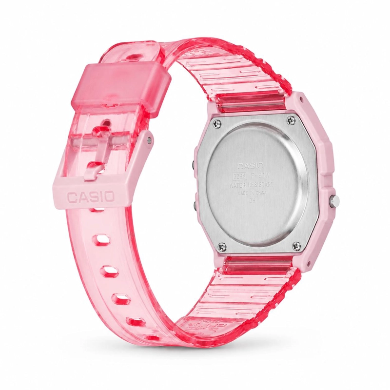 RELOJ DIGITAL CASIO FEMENINO ROSADO F-91WS-4DF - 3
