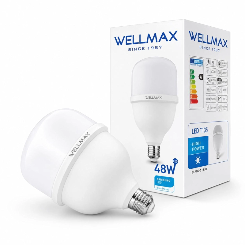 AMPOLLETA LED HAMMER 48W LUZ FRIA E27 CON CHIP LED SAMSUNG - 8