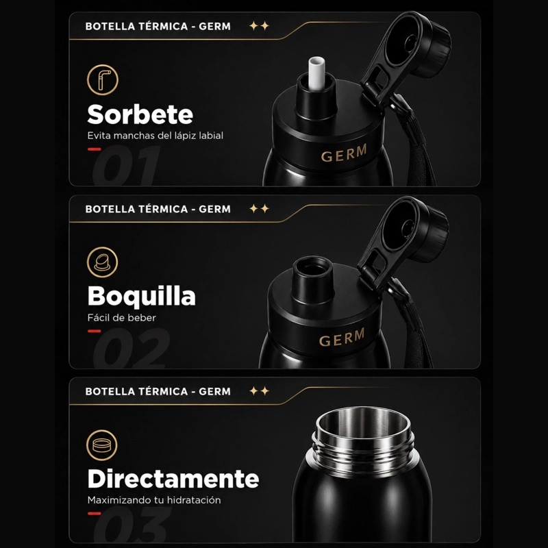 TERMO INOXIDABLE GERM COCA-COLA 580ML BLACK EDITION - 6