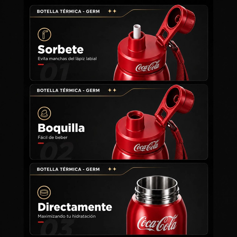 TERMO INOXIDABLE GERM COCA-COLA 580 ML RED CLASIC EDITION - 7