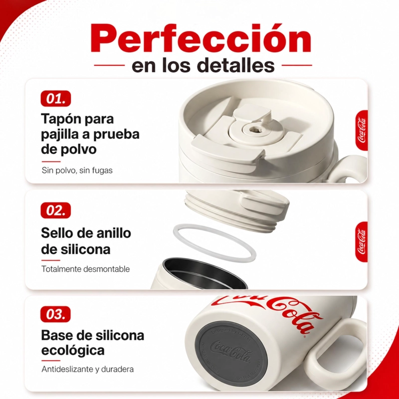 VASO TE RMICO GERM COCA-COLA 1100ML RED ACERO INOXIDABLE - 7