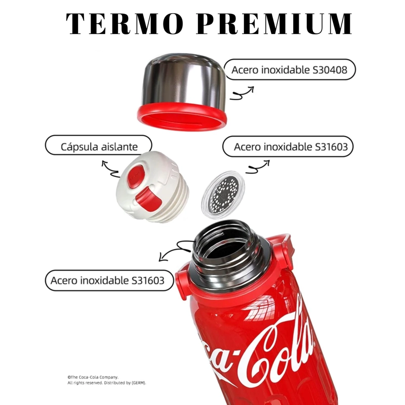 TERMO GERM DE ACERO INOXIDABLE COCA-COLA 1.2L RED EDITION - 9